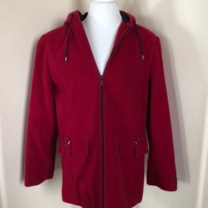 Gorgeous Red Wool Hooded Jacket